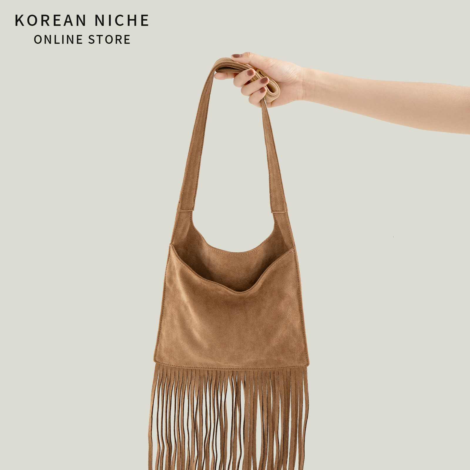 Designer fashion retro tassel bag autumn and winter new suede shoulder crossbody bag