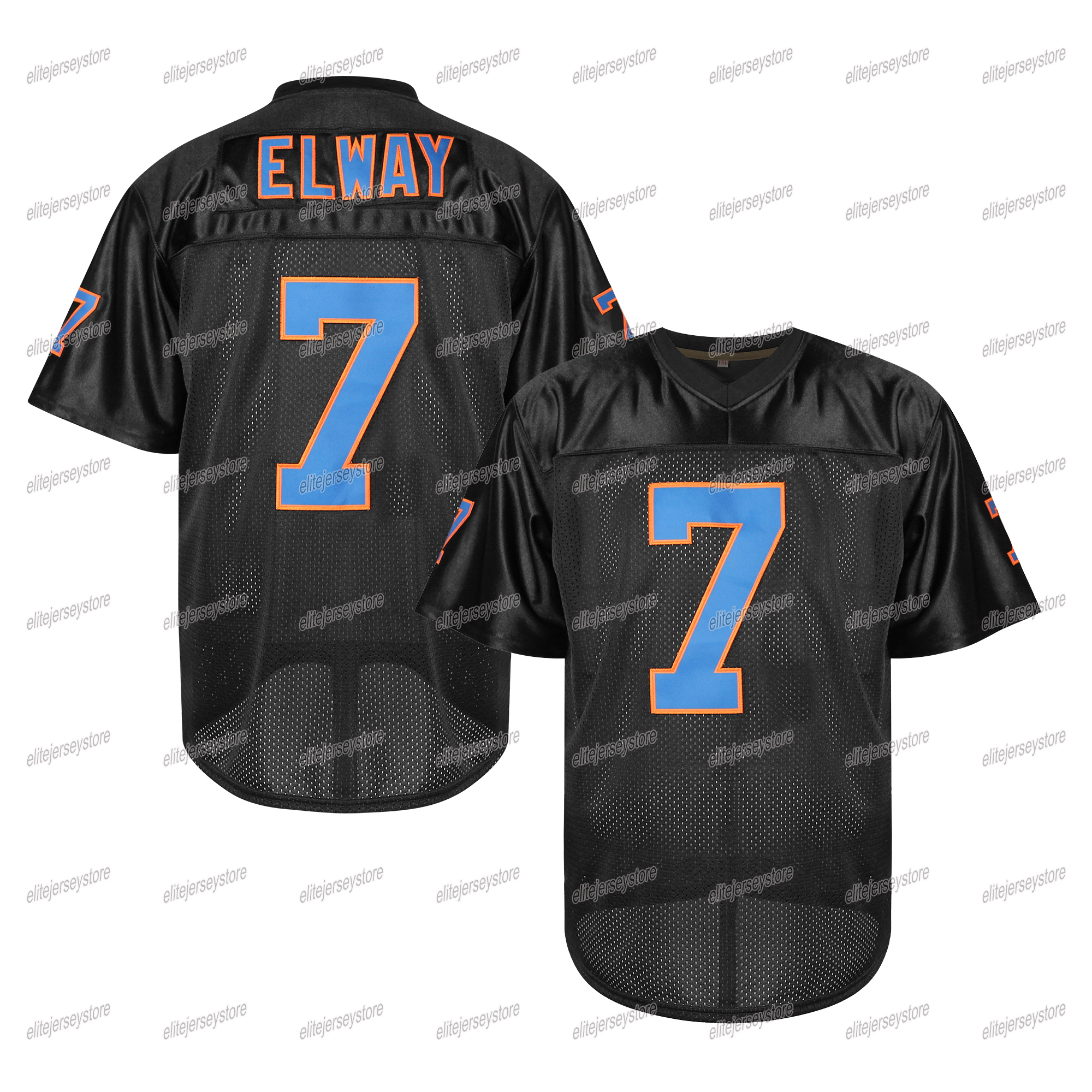 In stock 7 John Elway 10 Bo Nix Football Jersey 100% Stitched Fast Shipping Embroidered Letter Number Design Polyester Men's Retro Classic Sports