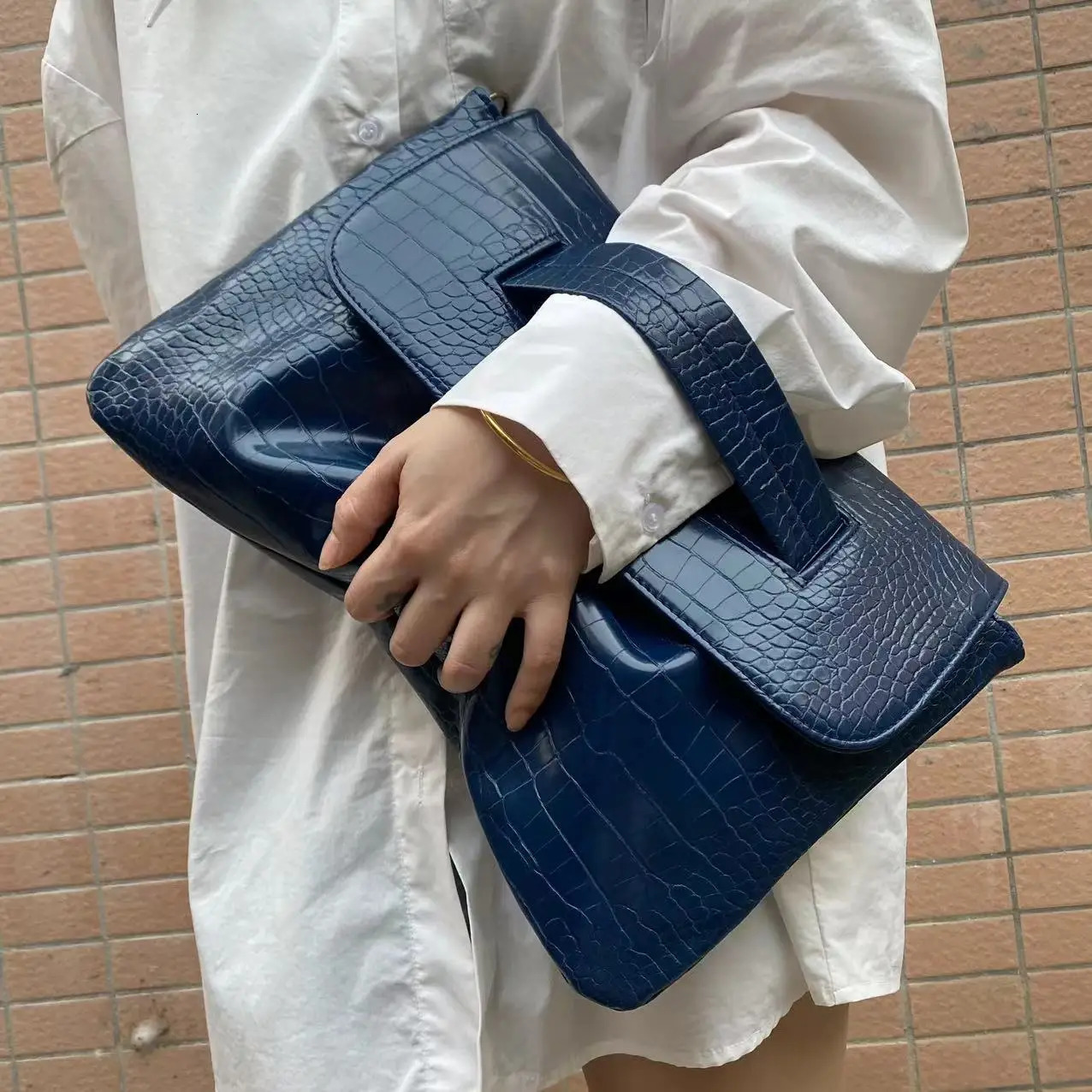 pattern PU leather handbag large capacity crossbody bag flip top laptop 251014