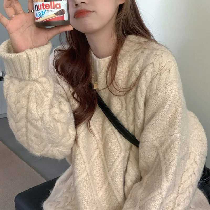 Fashion ONeck Knitted Solid Color Allmatch Sweaters Female Clothing 2023 Autumn New Casual Pullovers Long Sleeve Commute TopsT251027