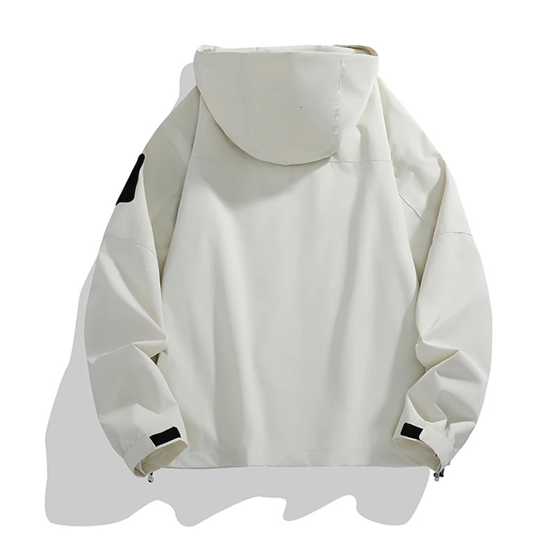 YJKVUR 2025 Autumn Unisex Soft Shell Outdoor Hooded Jackets Men Plus Size Water Repellent Rain Coats for HikingGolfTravel 251015