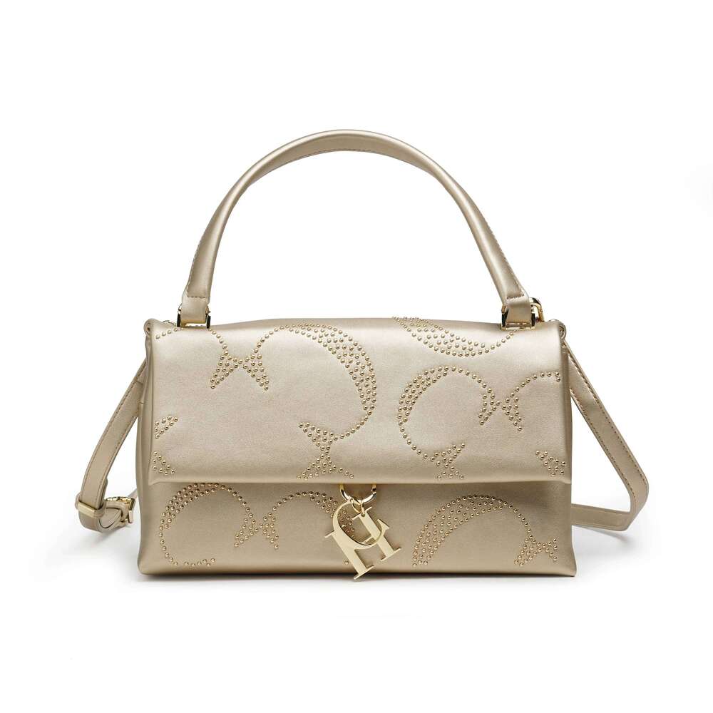 Metallic Rivet Decoration Bags Brand Fashion Designer Gold Women's Chain Crossbody Bag