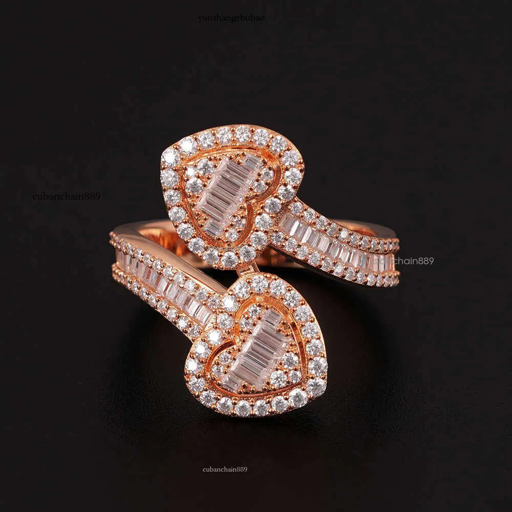 Size Moissanite Heart Rings for Women Sier Wedding Ring Finger Jewelry Men Pass Tester Free Shipping