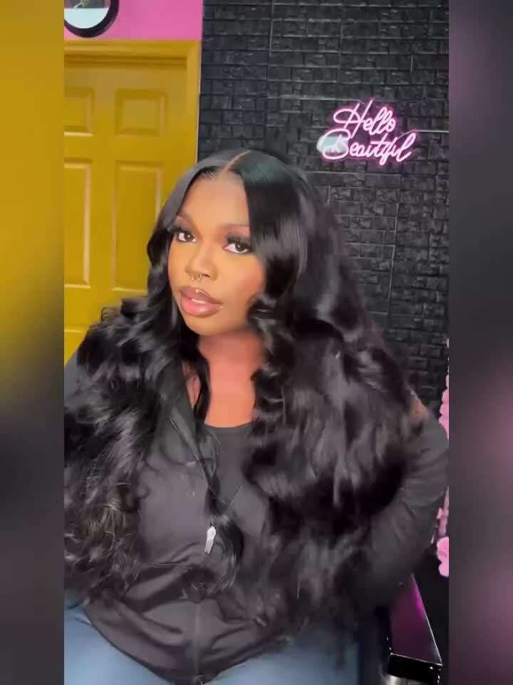 Body Wave Front Pre Plucked With Baby Glueless 4X4x1 Lace Closure Human Hair Wigs For Natural Color