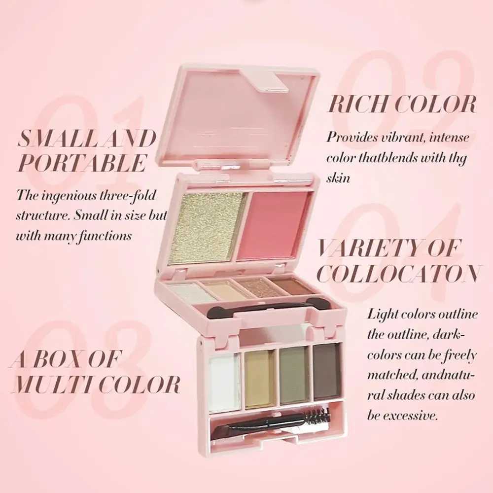 Portable Mini Eyeshadow Palette Rich Color Highlighter Blush Contour Waterproof Long Lasting Makeup TrayXJ251027