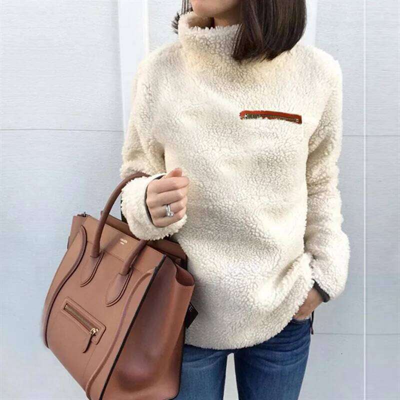 Winter Super Soft And Comfortable Solid Color Turtleneck Pullover Fashion Zipper Sexy Top Ladies Hipster Clothes Designer Sweater Women Women Sweater