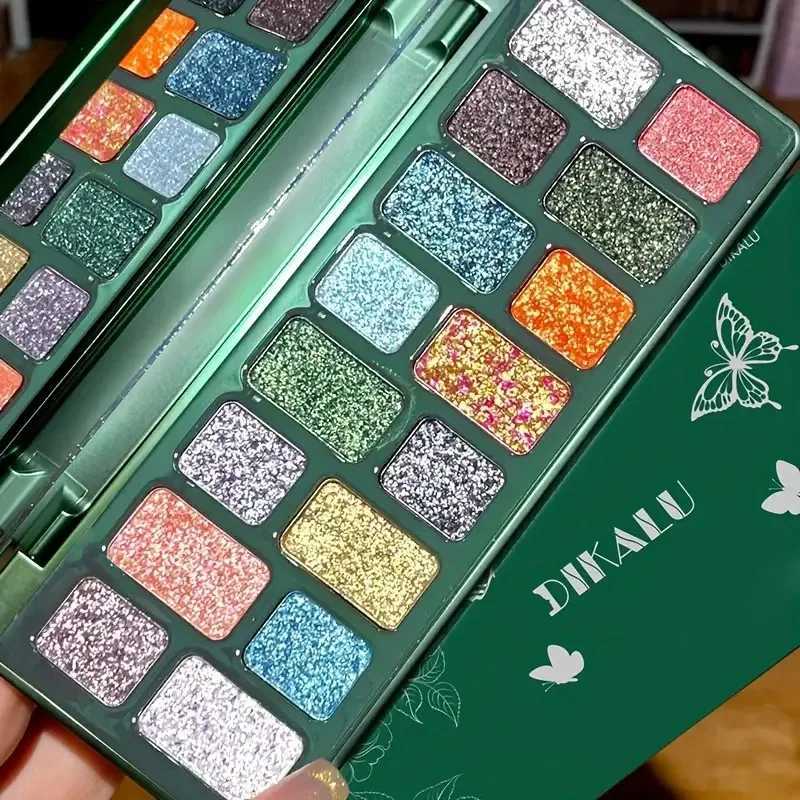16 Colors Full Flash Pearl High Pigment Eyeshadow PaletteGreen Multicolor EyeshadowCreate A High Cold Deep Look CarnivalXJ251027