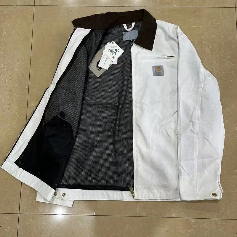 Designer Men's Jackets Heavyweight embroidery Thick Men Jacket Carharretshoddie top quality 100% cotton coat mesh lining work jackets EUR Size S-