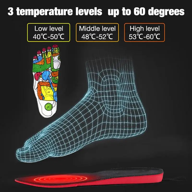 Outdoor USB Heated Insole Winter Heating Foot Warmer Insoles 2100mAh Remote Control Insole For Skiing Camping Men Women251020