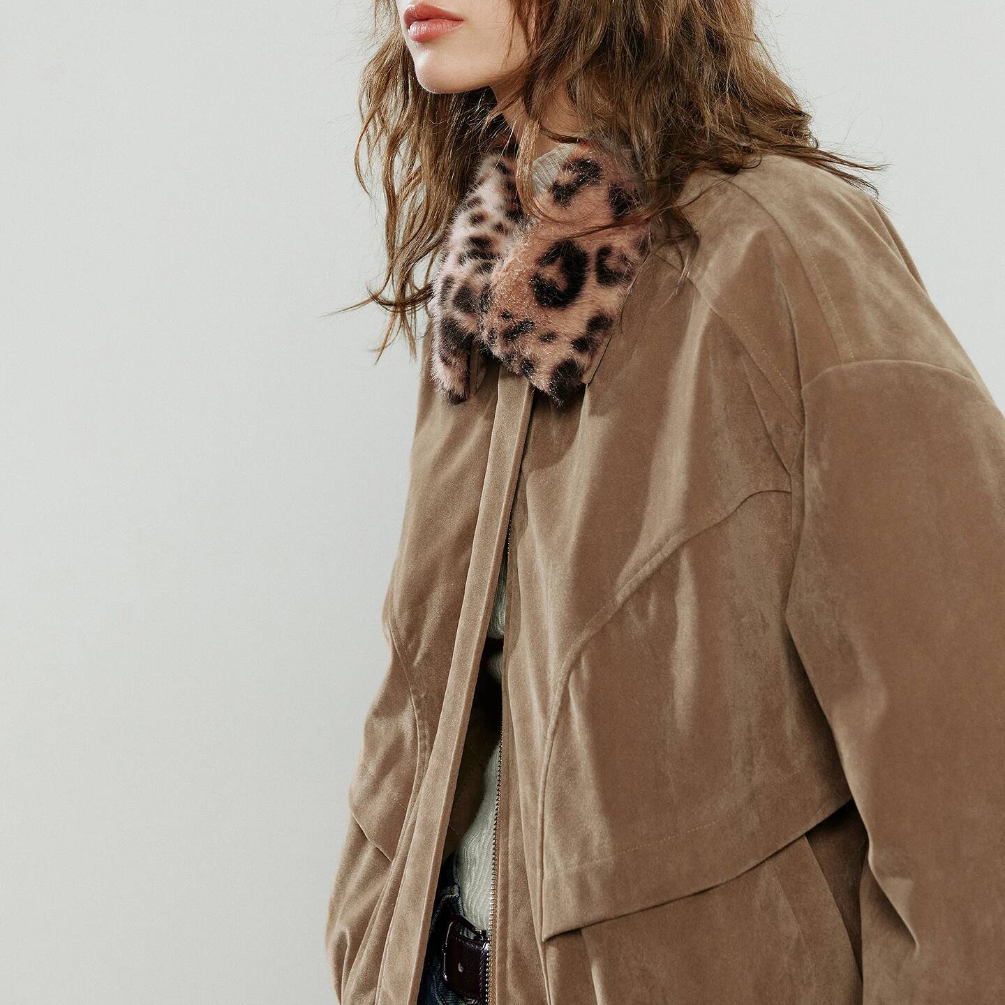 winter jacket women TOYOUTH Women Cotton Coats Winter New Warm Leopard Print Lapel Coffee Brown Flocked Jacket Outerwear