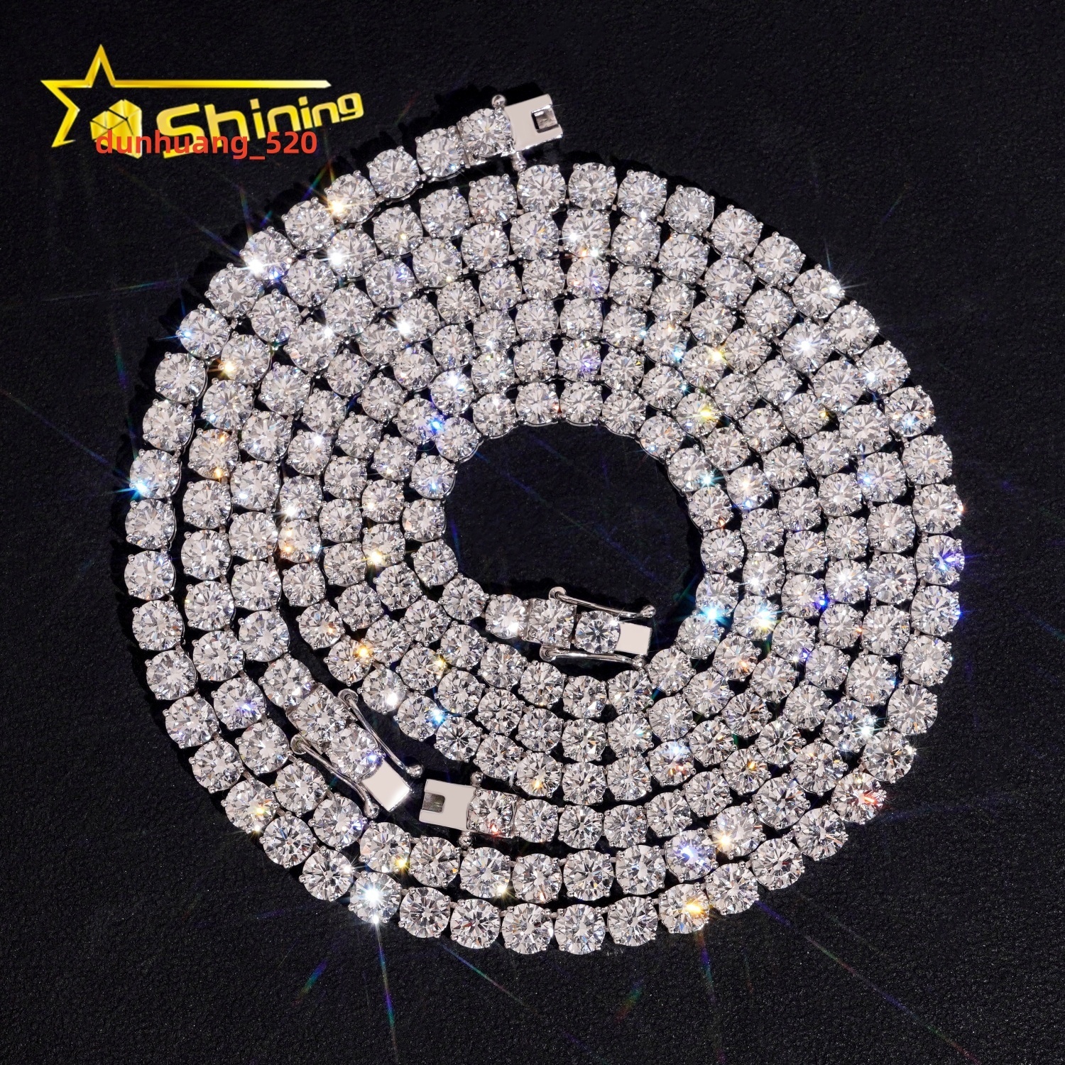 Hip Hop Jewelry Classic Prong Setting Top Quality 10k Rose Gold Lab Grown Diamond Tennis Chain