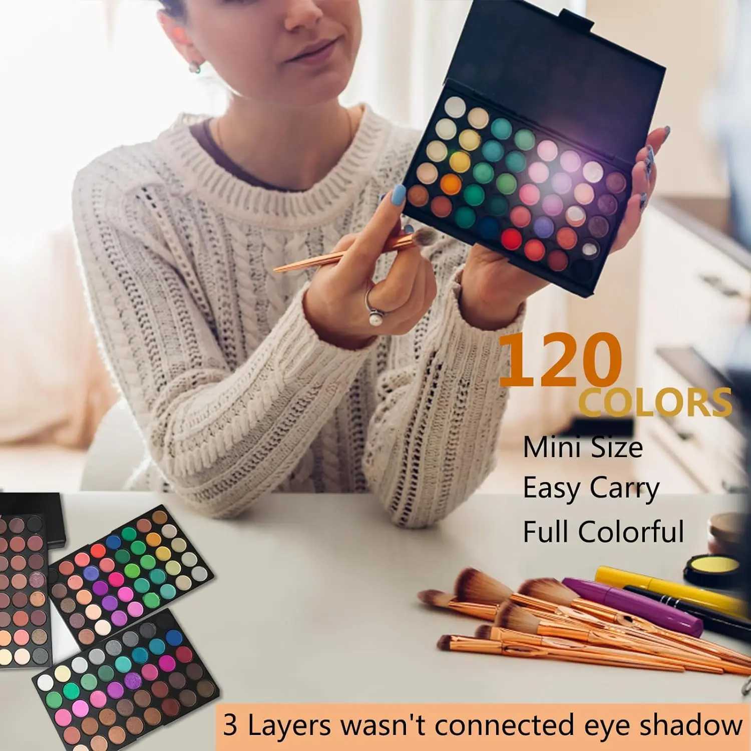 120 Color Eye Makeup Waterproof Make up Nude Eye Shadow Palette Glitter Matte Pigmented Powder Pressed Shine Eyeshadow CosmeticXJ251027