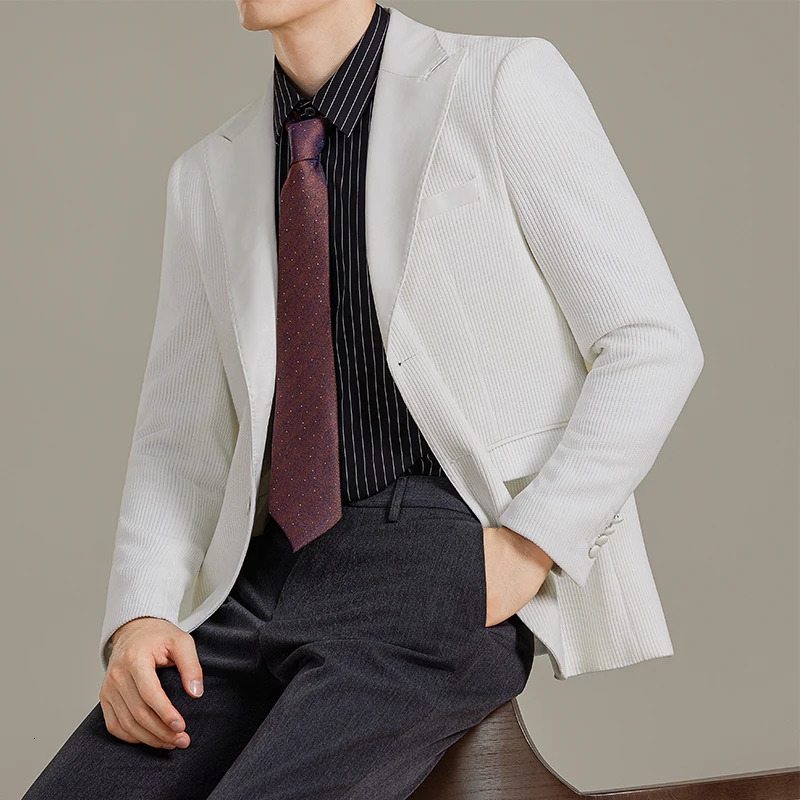 Autumn Winter Chenille Velvet PU Splicing Casual Suit Jacket Men Business Formal Suit Coat Banquet Party Wedding Blazers M5XL 251023