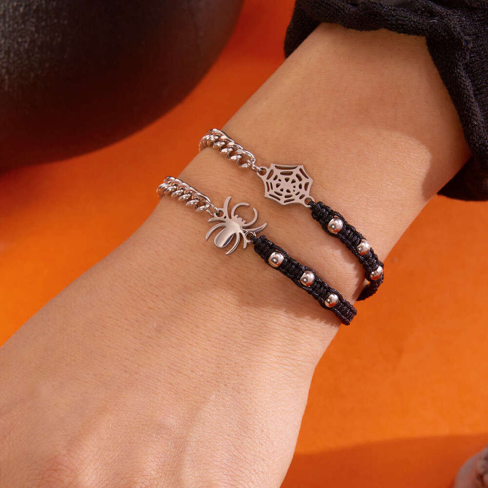 Spider and Web Handwoven Ins Niche High-end Simple Personality Couple Bracelet