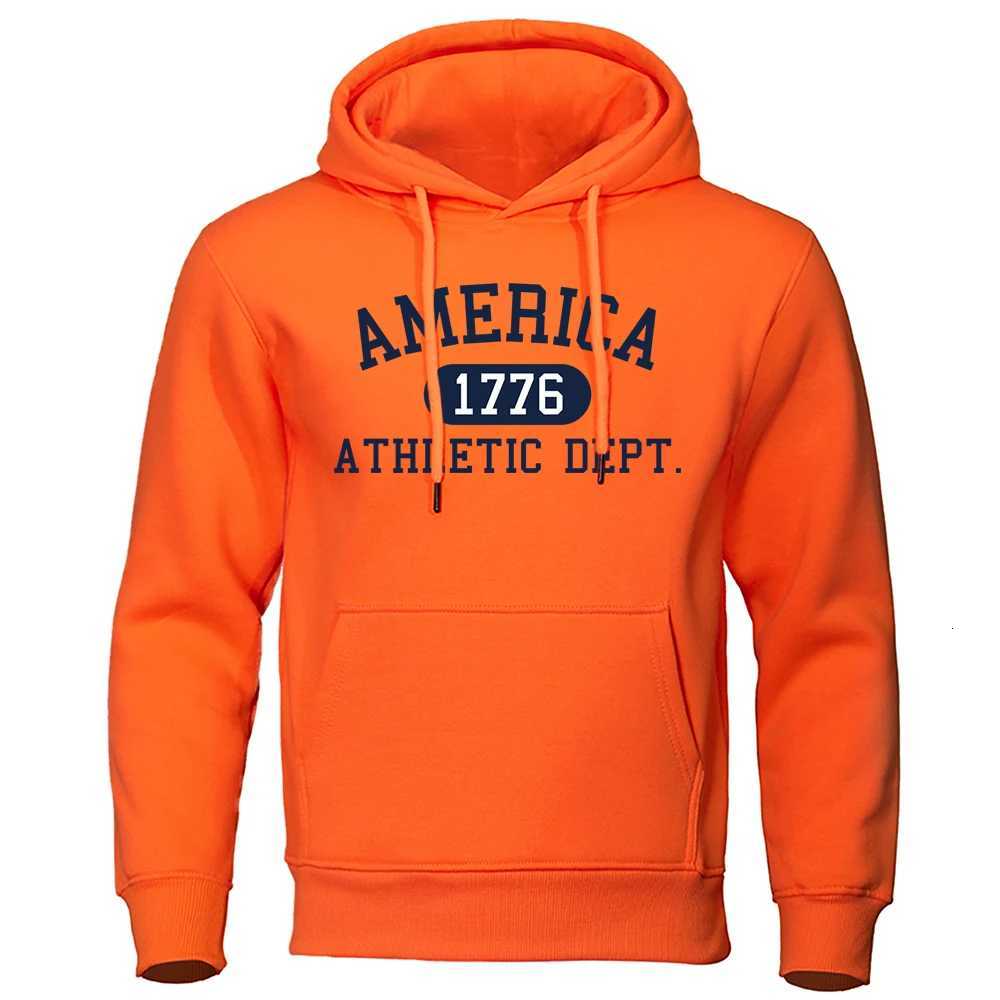 America 776 Athletic Dept Letter Print Mans Hoodies Pocket ONeck Sweatshirt Autumn Soft Sweatshirt Casual Loose Man Clothing W251027