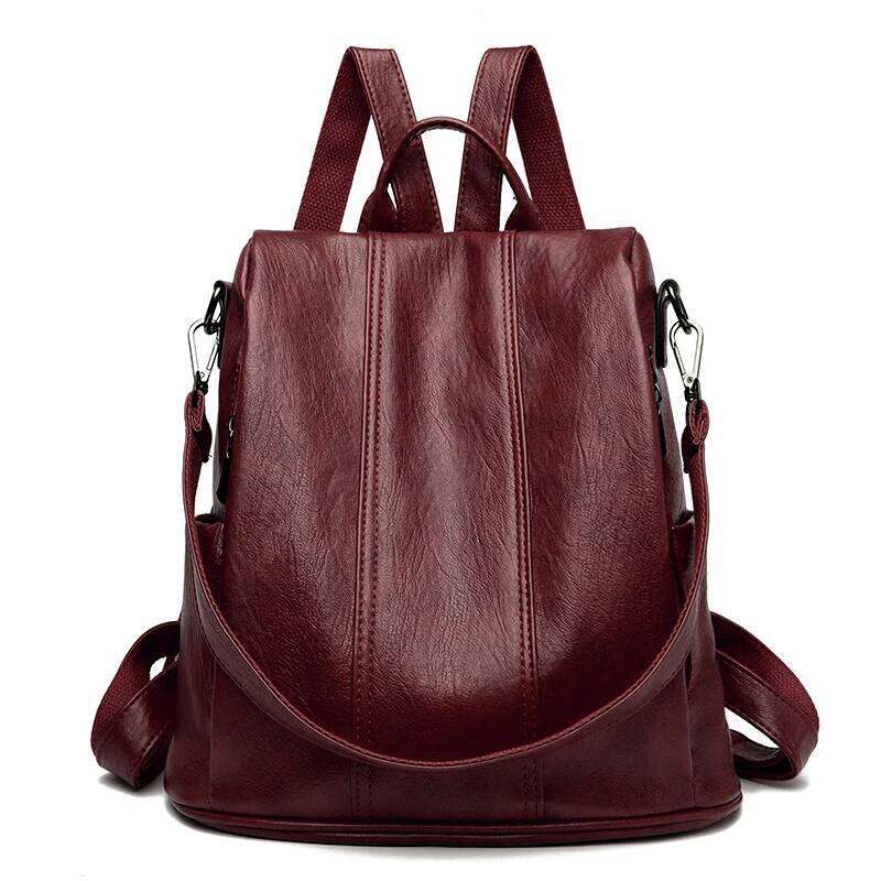 High Quality PU Leather Fashion Designer Women's Bag Large Capacity Backpack