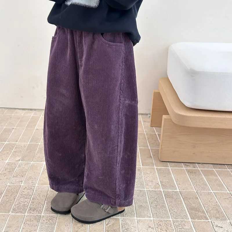 2025 Autumn New Fashion Kids Loose Casual Pants for Boys and Girls Korean Style Delicate Trousers Boutique Clothing Simple StyleT251027