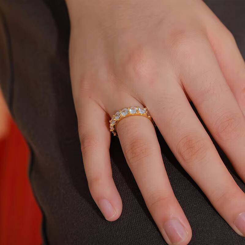 Fine Jewelry Couple Gift 925 Sterling Silver 1 Row 4mm 5mm 65mm VVS Moissanite Diamond Finger Ring With Certificate