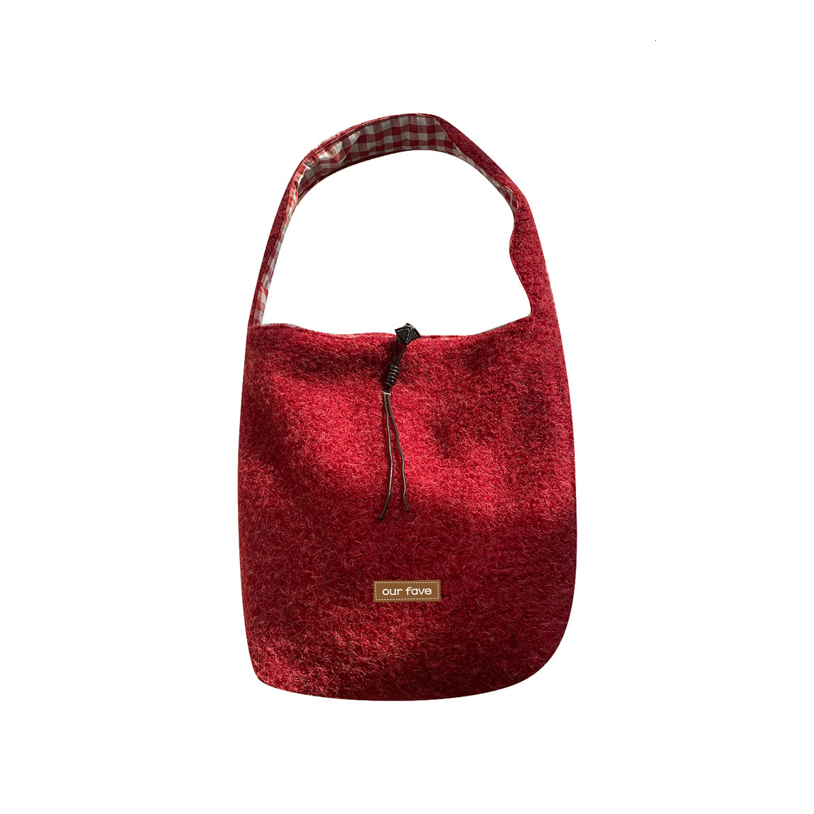 Designer's autumn and winter new soft plush bucket bag, single shoulder crossbody bag, large capacity double-sided cloth bag