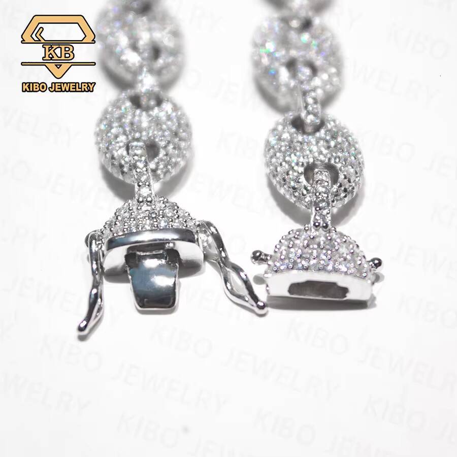 New Design Hip Hop Jewelry Iced Out Cuban Link Chain 8mm Pig Nose Chain Moissanite Cuban Chain Necklace