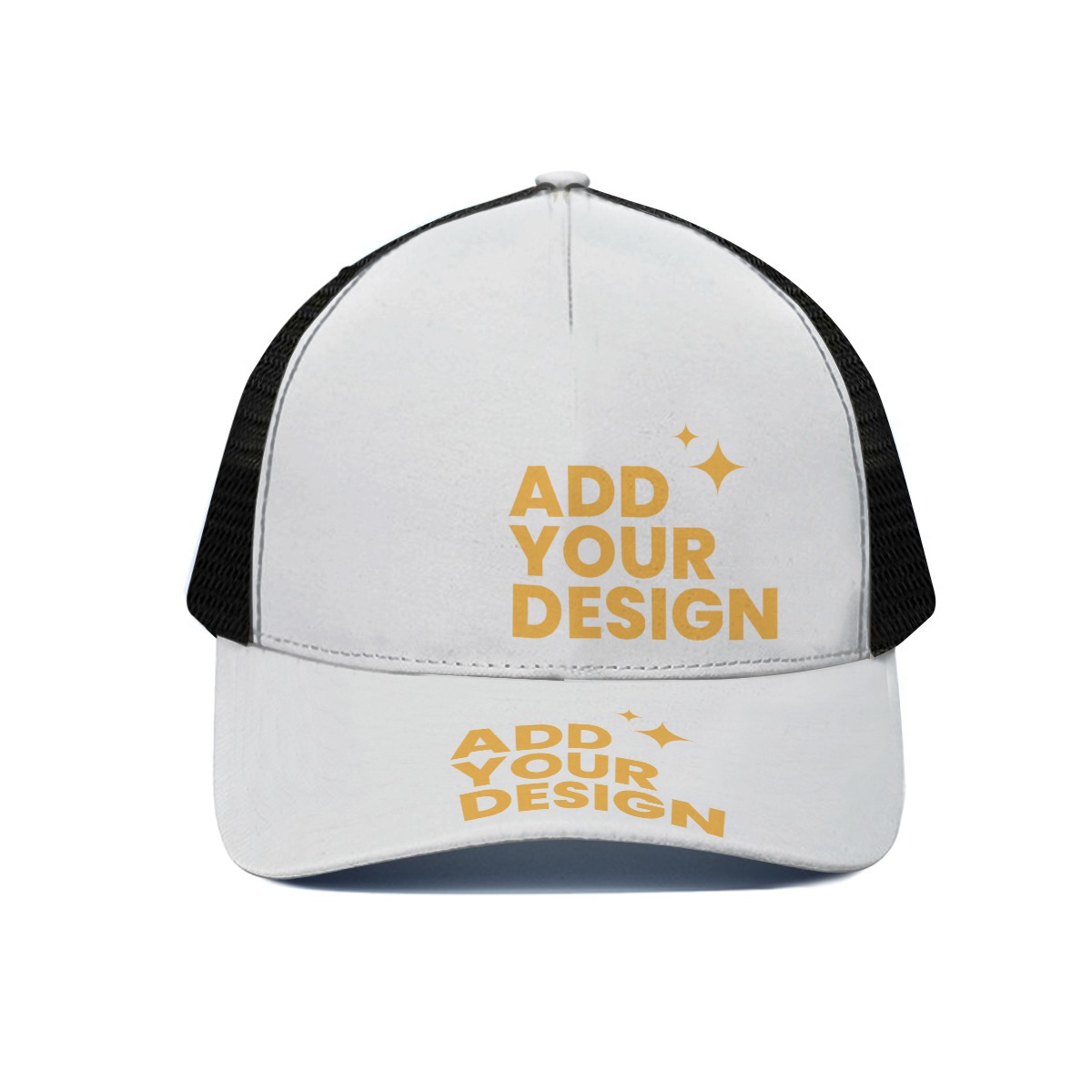 DHgatepod Unisex Black Trucker Hat - Semi-Mesh Adjustable Snapback with 7cm Brim for Sun Protection & Style