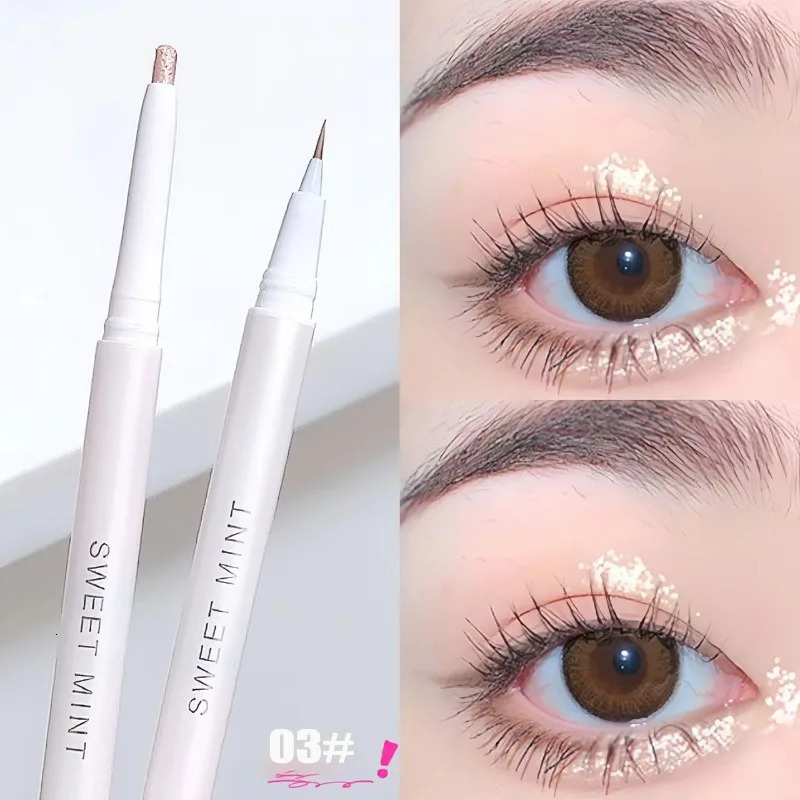 Double Headed Eyeliner Lying Silkworm Pen Diamond Glitter 2in1 Eyes Makeup Pink Sequin Eyeshadow Highlighter Korea Cosmetics 251027