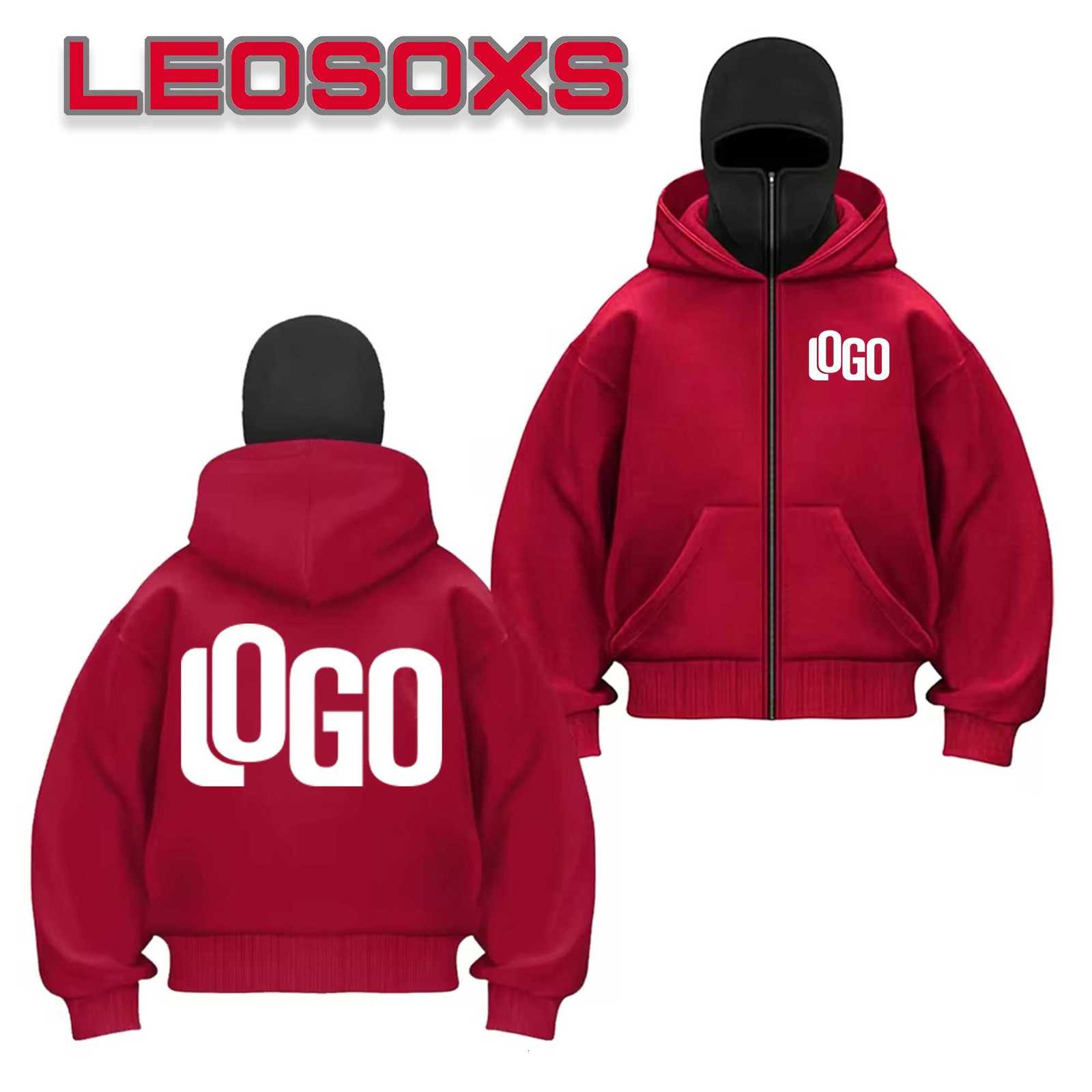 DIY pattern customized sportswear autumn warm hooded masked sweatshirt solid color casual hoodie fashion parade W251027