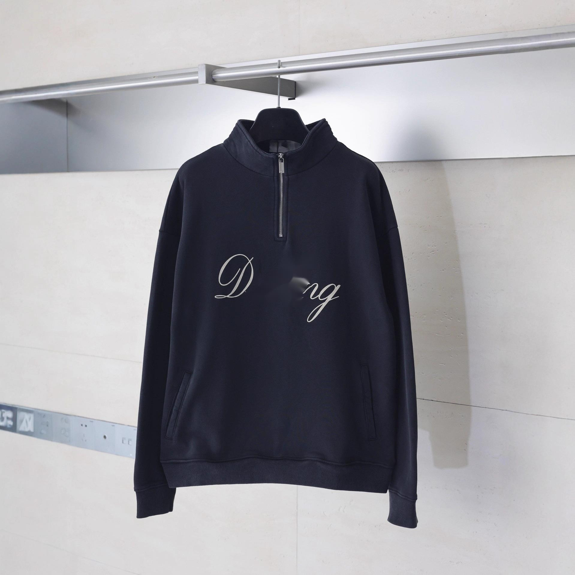 Men's Sweatshirts 25FW Autumn Winter New Signature Logo Printed Zipper Round Neck Sweatshirt Casual Unisex Jacket