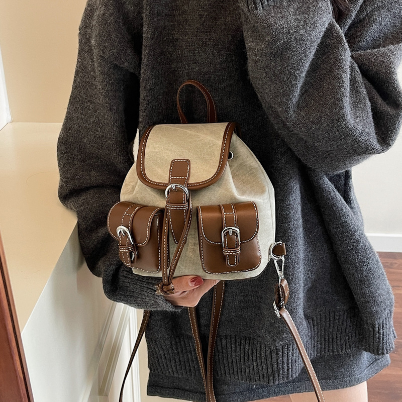 Free shipping designer bag New Autumn Winter Casual Color-Block Large Capacity Backpack for Women Niche Commuter Versatile Backpack