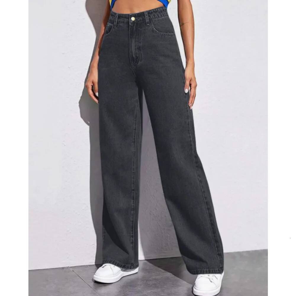 winter jacket women Autumn Winter New Mopping Wide Legs Europe and The United States Loose High Waist Straight Slim Jeans Women