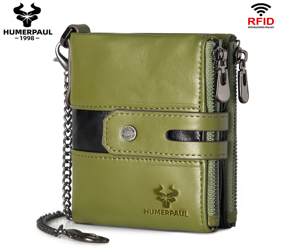 HUMERPAUL Top Layer Leather Women Wallets RFID Blocking Credit Card Holder Fashion Ladies Versatile Coin Purse Money Clip w251014