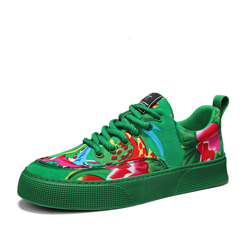 Northeast Large Floral Fabric Men's Shoes 2025 New Style Fashionable Trendy And Personalized Sporty Casual Shoes