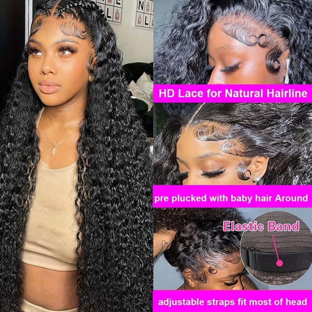 Natural Look Frontal Wig With Pre-Plucked Baby Hair, 13X4 HD Transparent Lace Frontal, Voluminous Waves For Women Men,