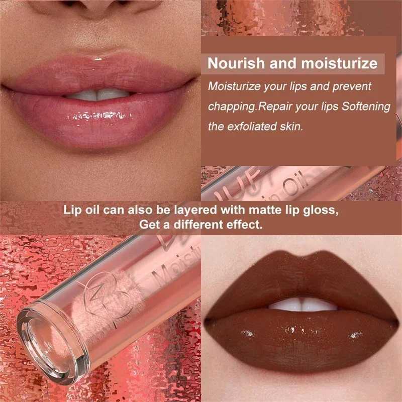 Matte Velvet Lip Gloss Dark Red Brown Lip Glaze Long Lasting Waterproof Liquid Lipstick Natural Moisturizer Transparent Lip Oil W251027