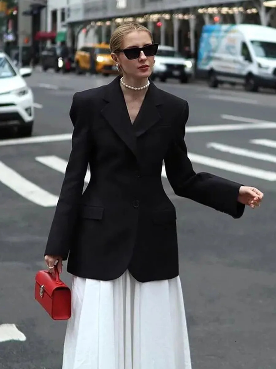 Blubelle Womens Autumn Winter Slim Waist Chic Blazer Coats Office Ladies Double Breasted Fashion Suits Jacket Women Clothing 251027