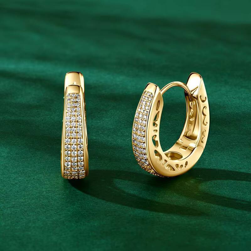 086CTW Micro Insert 14mm 12mm 1mm 08mm Moissanite 925 Sterling Silver Ladies Hoop Earrings for Wedding Engagement