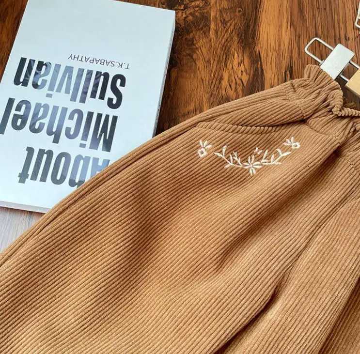 Kids Pants Childrens Clothing Girls Trousers Velvet Autumn Winter Korean Corduroy Baby Warm Elastic Waist StripedT251027