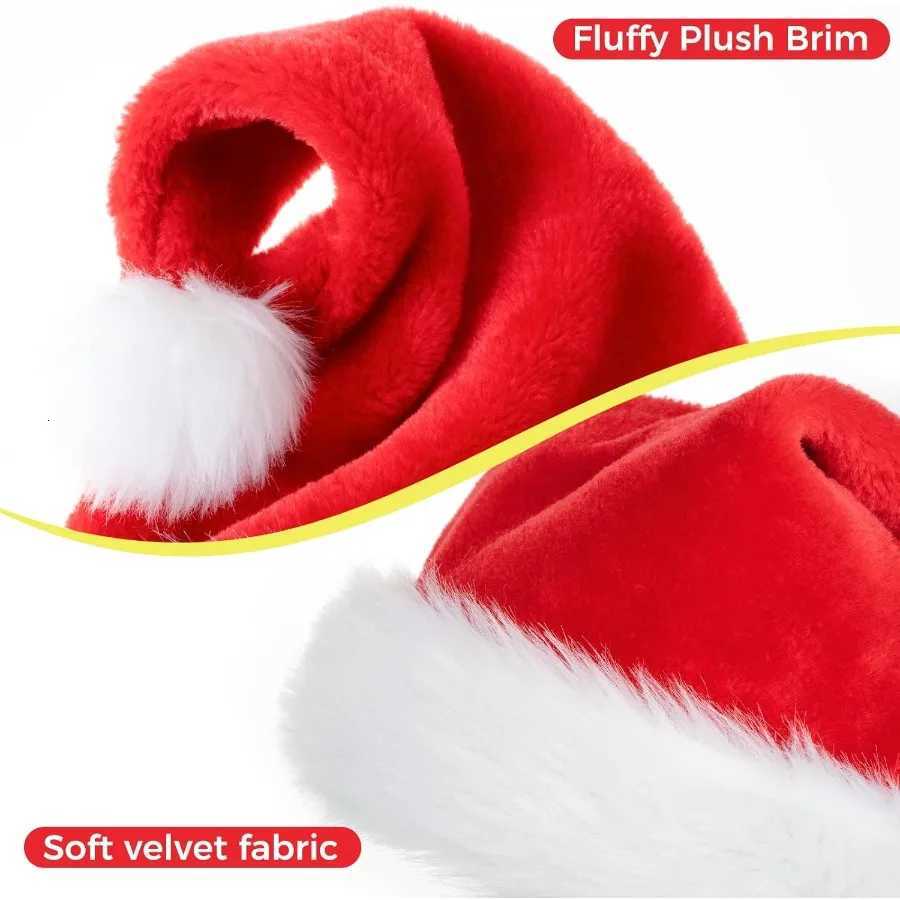 JUANANIUG Christmas Santa Hat Adult Xmas Holiday Hat for Women Men Extra Thicken Classic Fur for Festive Holiday Party SuppliesW251027