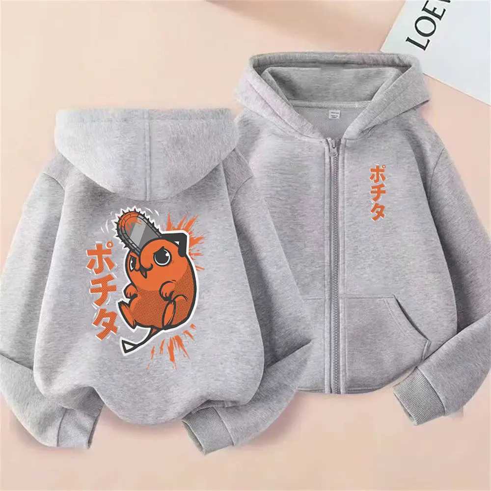 Anime Chainsaw Man Washed Retro Zipper Hoodie Cartoon Denji Pochita Funny Graphic Zip Up Jacket Men Women Manga Oversized Coat W251027