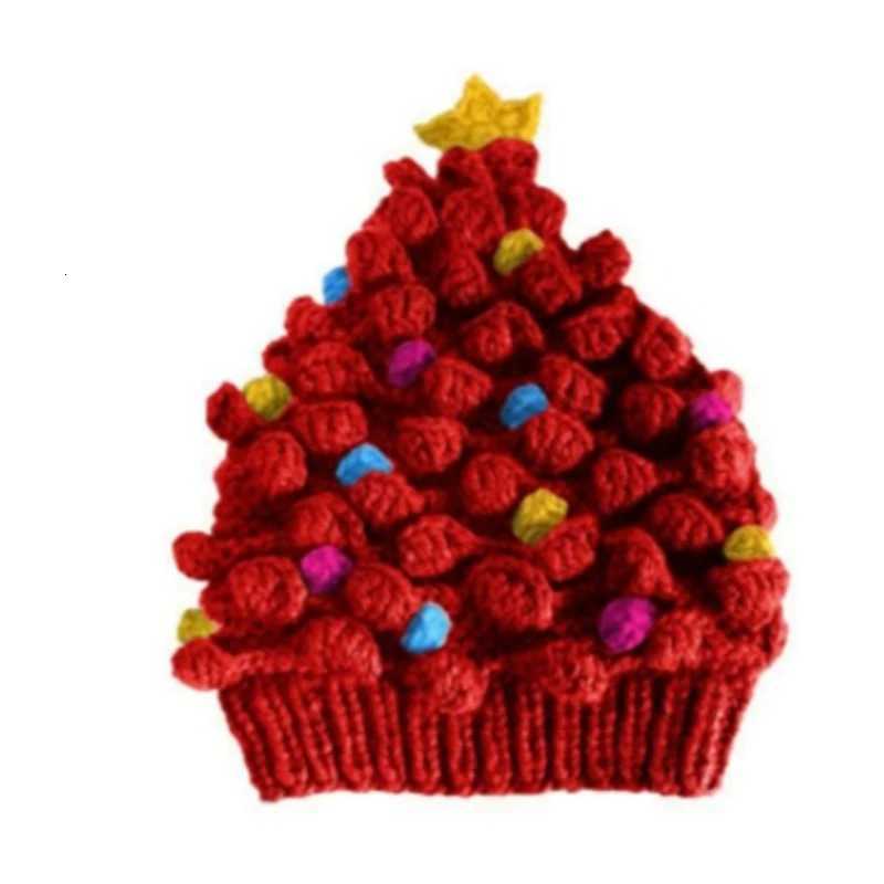Christmas Knitted Hat Home Christmas Party Adults Kids Creative Pine Tree Shape Christmas Hat Comfy Warm Pullover Hat for GiftW251027