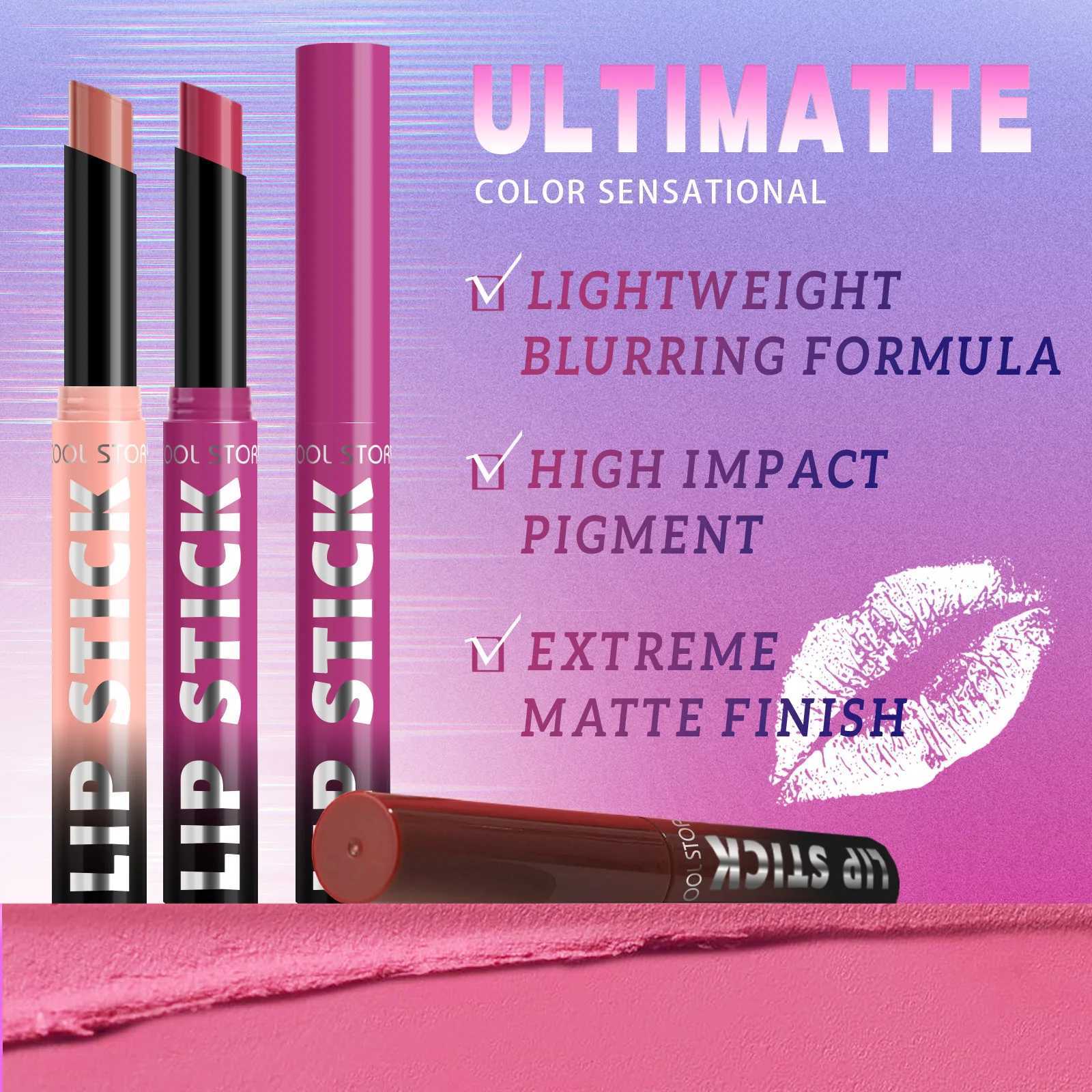 Matte Lipstick Pencil Waterproof Dark Berry Purple Lip Stick Long Lasting NonStick Lip Tint Nude Lipstick Pen Halloween Makeup W251027