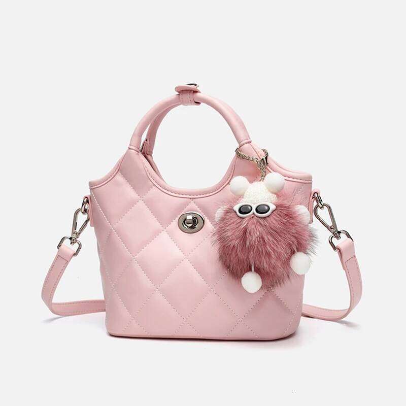 New Women's One-Shoulder Crossbody Basket Bucket Fashionable High-Quality Bag High-End Soft Leather Dia Handbag