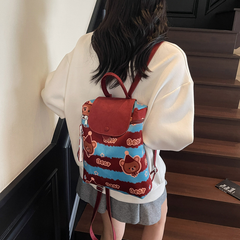 Free shipping designer bag Cute Cartoon Handheld Bucket Bag for Women New Double Shoulder Bag College Style Student Backpack