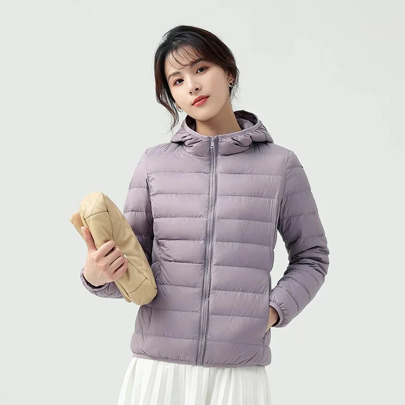 Ladies 2025 Short Light and Thin Thickened Warm Slim White Duck Down Fashion Jacket 251015