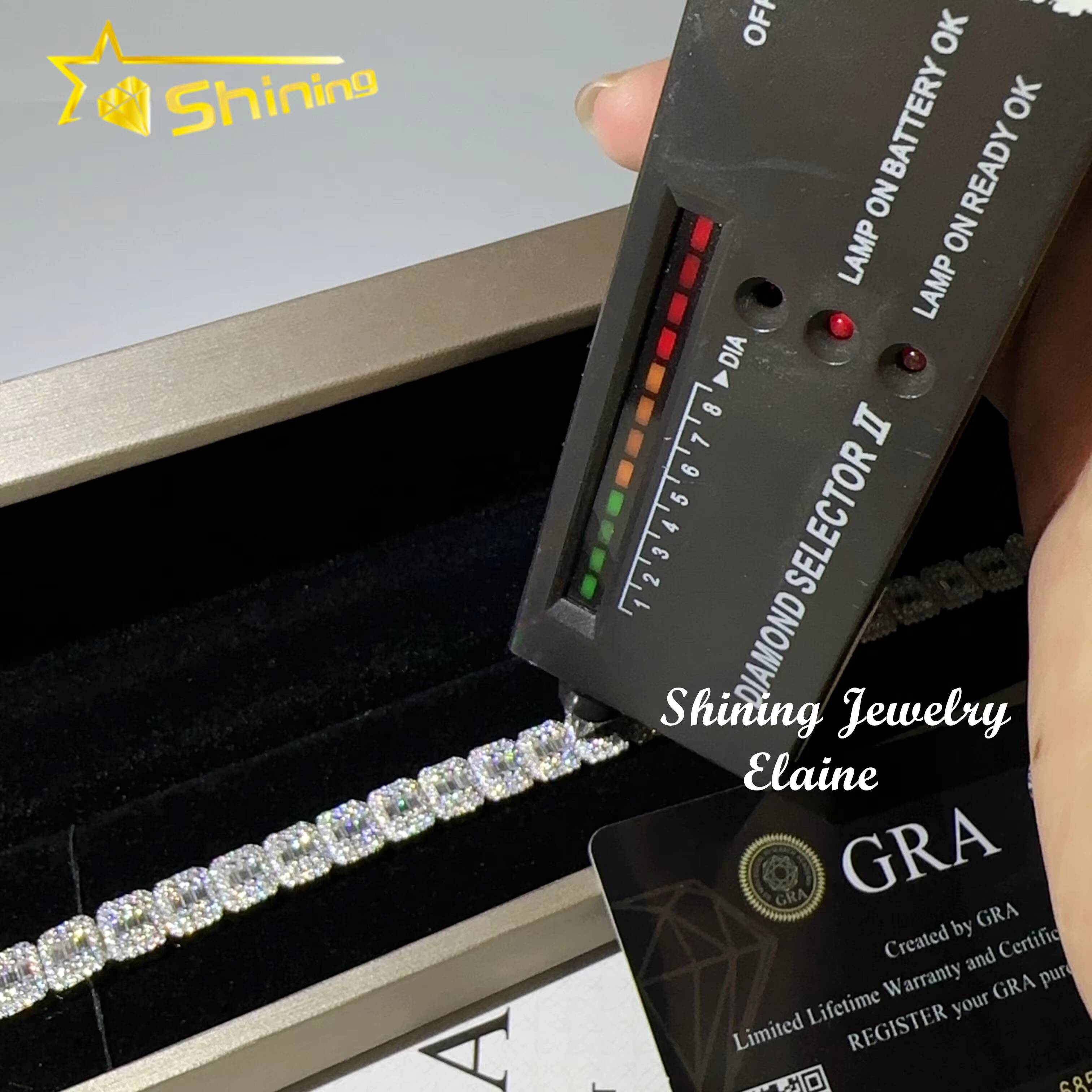 Sterling Silver 925 Iced Out Diamond Ready to Ship Bracelet Vvs Moissanite Hip Hop Jewelry Tennis Bracelet