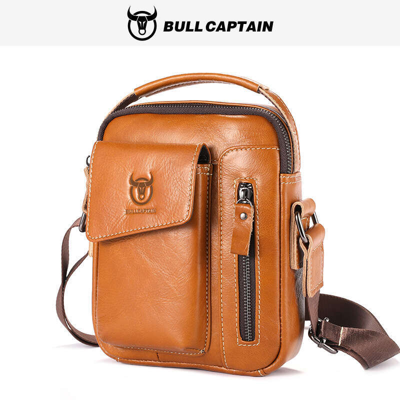 Captain Cow Goods Top Layer Cowhide Crossbody For Men Soft Genuine Leather Vertical Meg Phone Men S Single Shoulder Bag High Quality