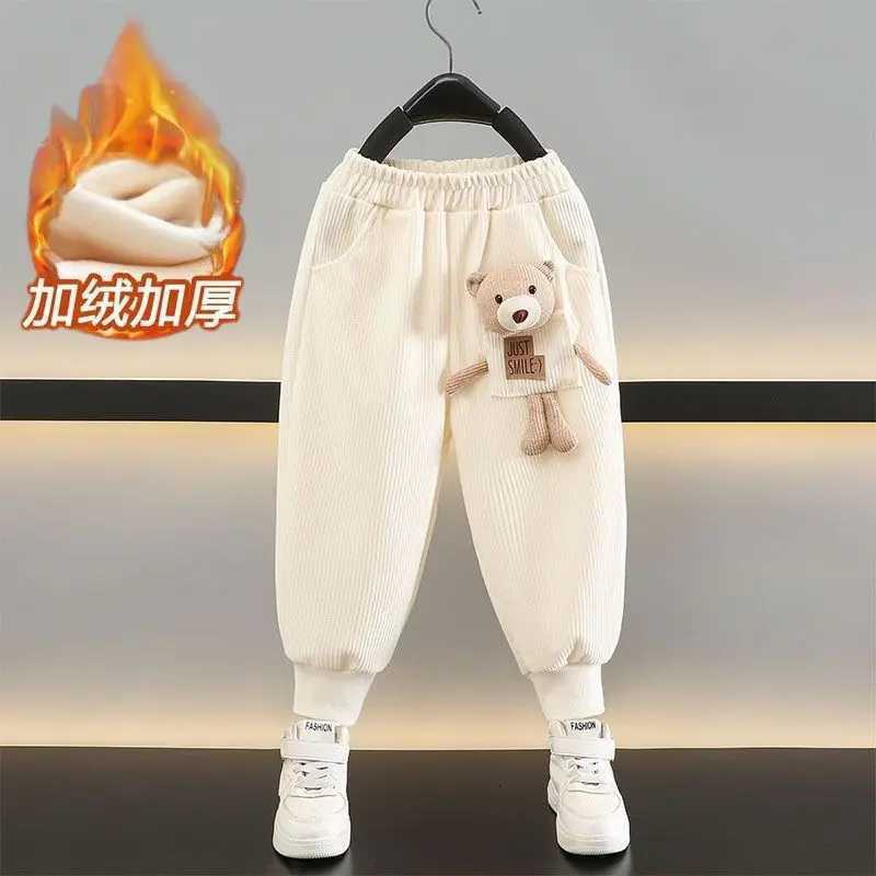 AutumnWinter Boy Girls Pants New Childrens Casual Plush Thick Warm Pants Baby Stylish Trousers SpringT251027