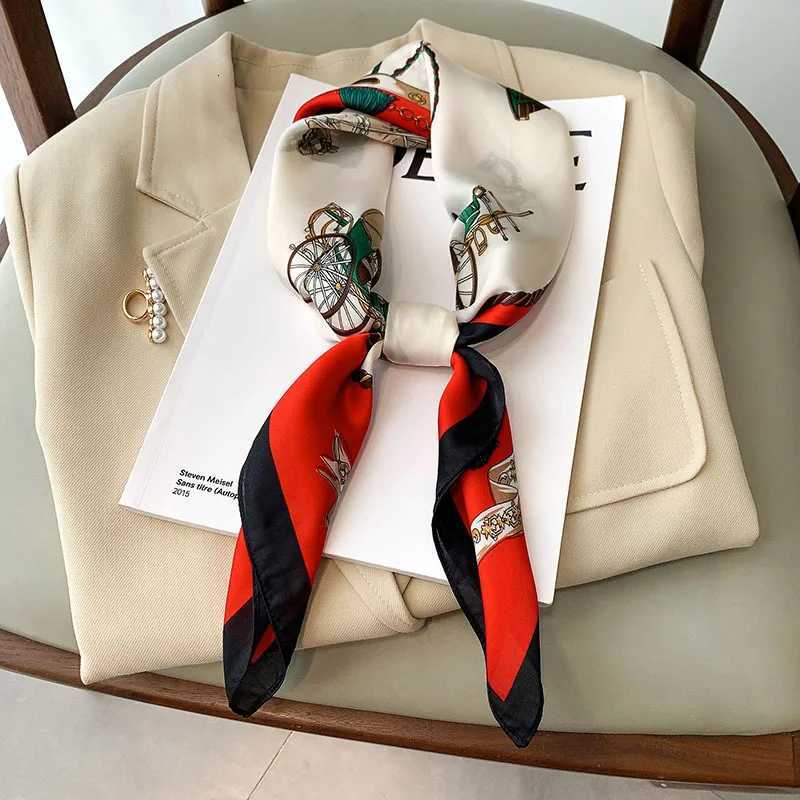 Luxury Brand Silk Satin Scarf For Wen Kerchi Neck Scarfs 70cm Square Shawls and Wrpas Scarves For LadiesW251027