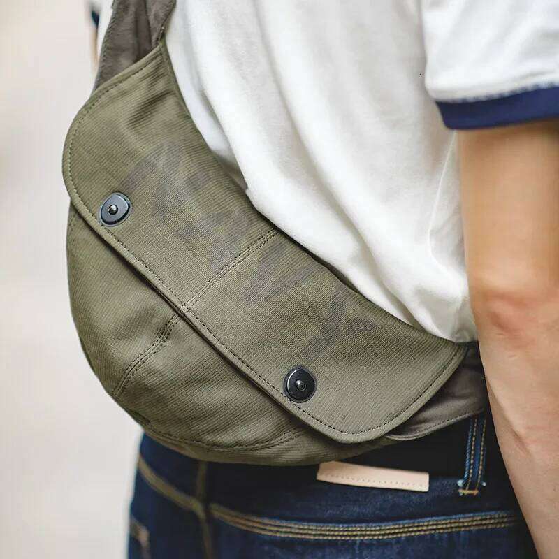 Maden Retro N1 Deck Men's Bags Canvas Messenger Crossbody Chest Waist Green Hats Travel Shoulder Belt Bag
