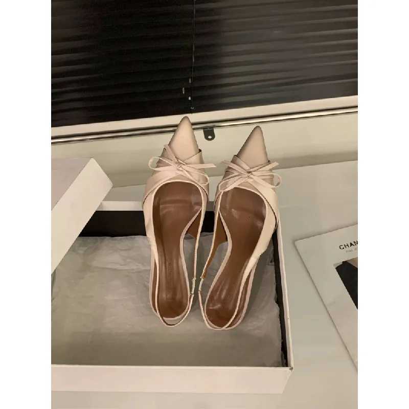 2025 Spring Summer French Style PointedToe Bowknot High Heels Elegant Party Shoes Office Work Pumps Versatile ComfortableXJ251027